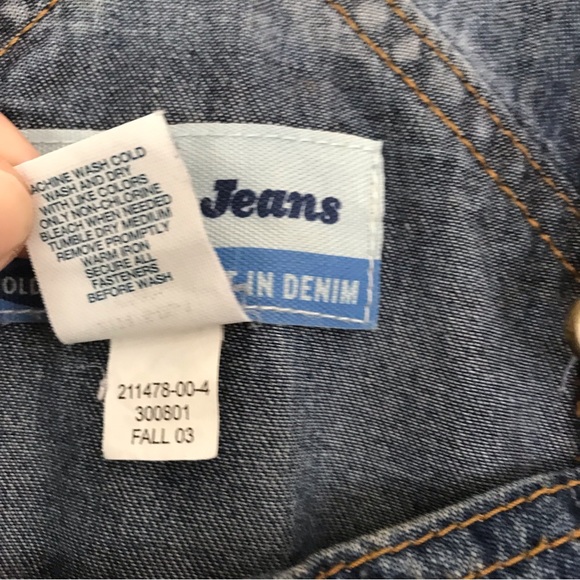 Y2K Old Navy Denim Overalls | 2003 Low Cut Low Rise Cargo Overalls - Picture 11 of 16